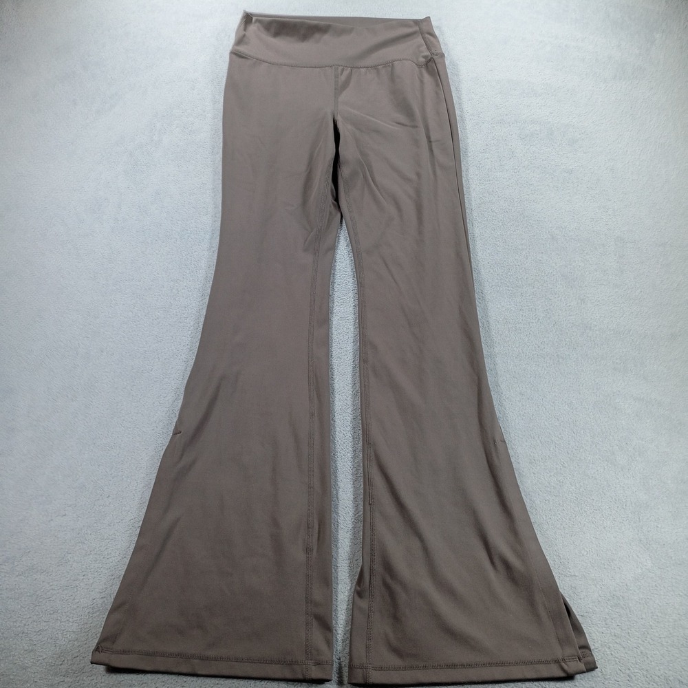 90 Degree by Reflex Women Interlock Chelsea Brown L Side Slit Flare Pants
